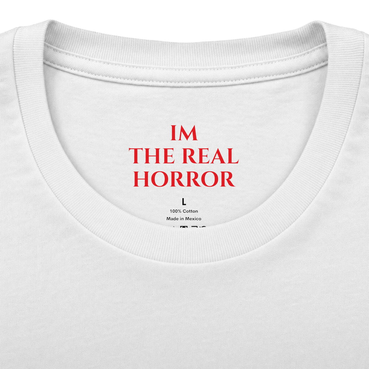 Silence Burns Tee in White by The Real Horror.