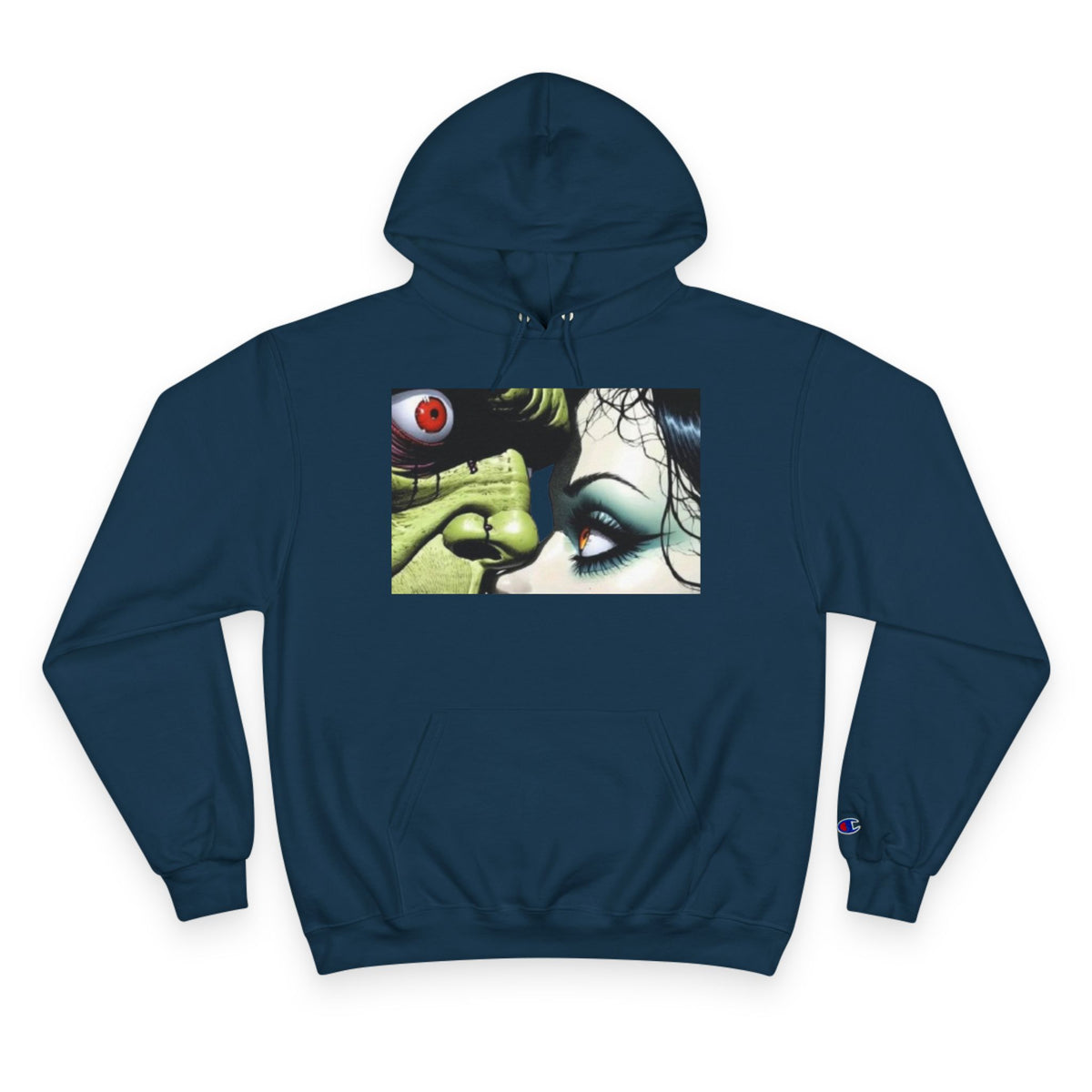 Yours Beyond the Grave Champion Hoodie in Navy by The Real Horror.