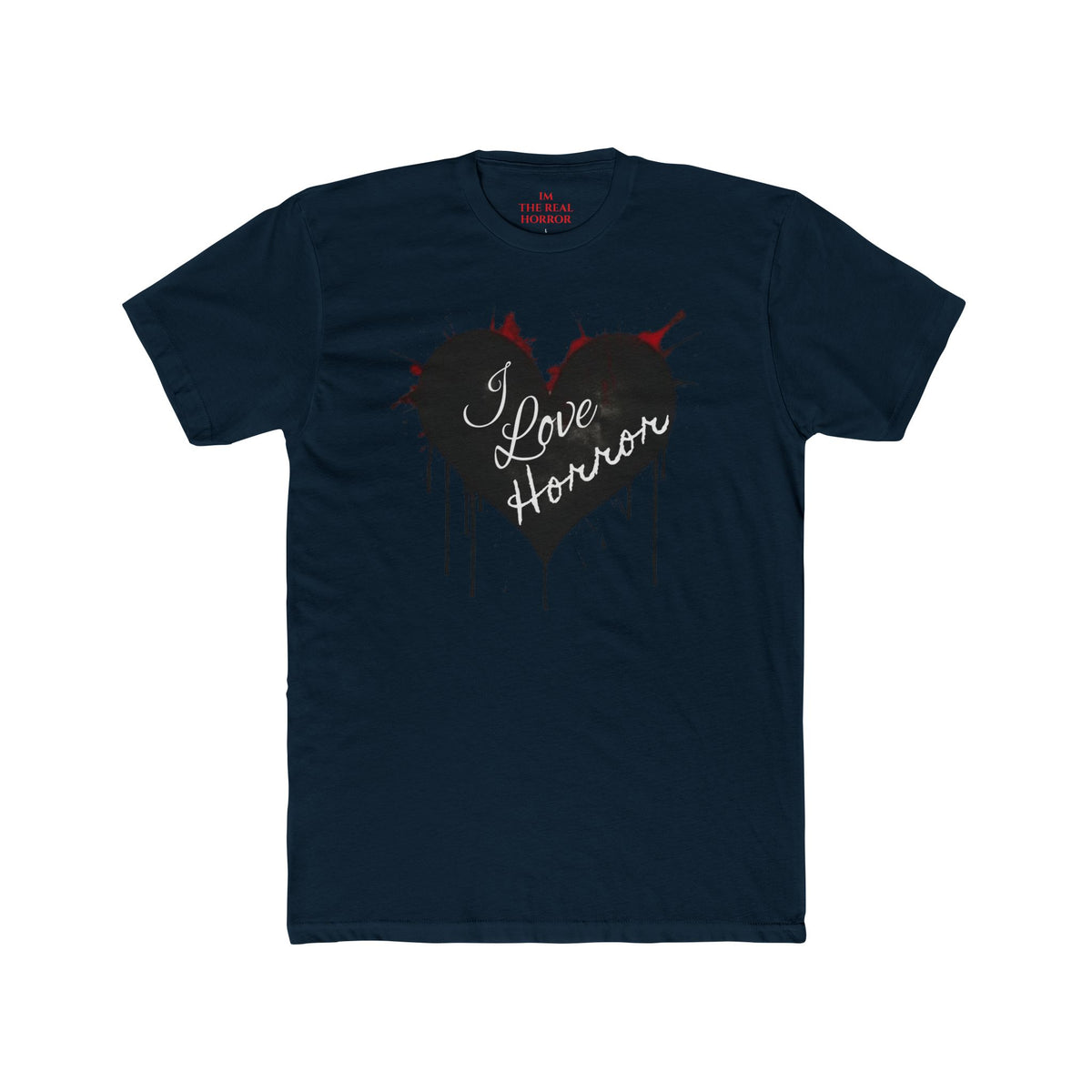 I Love Horror Tee in Midnight Navy by The Real Horror.