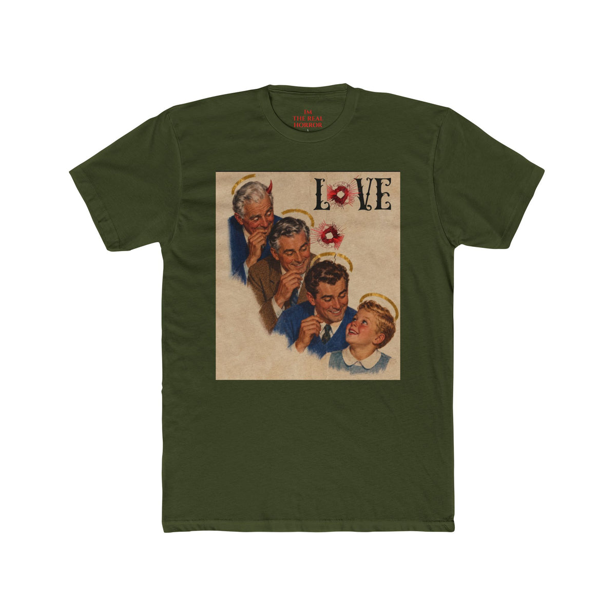 The Secret of Love: Family Legacy Tee in Military Green by The Real Horror.