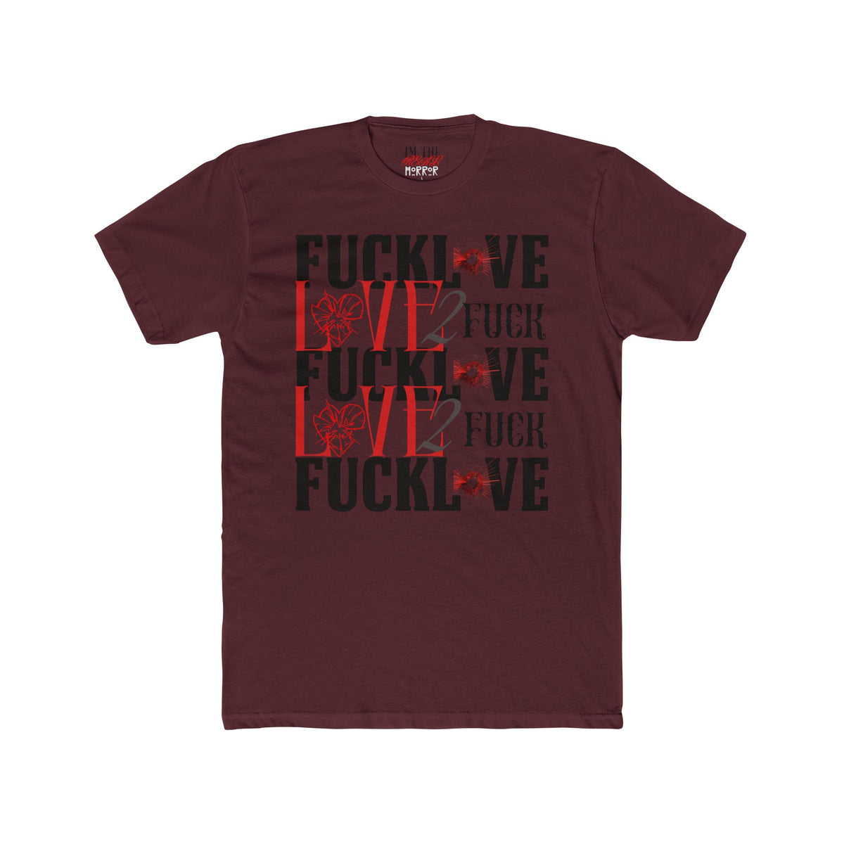 Love Without Apologies Tee in Maroon by The Real Horror.