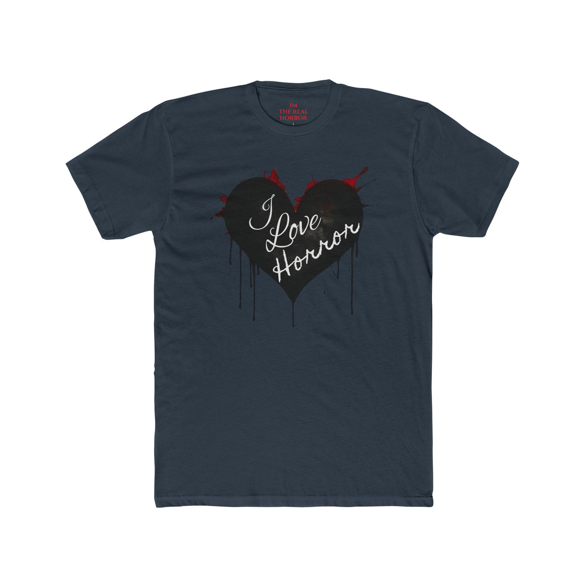 I Love Horror Tee in Indigo by The Real Horror.