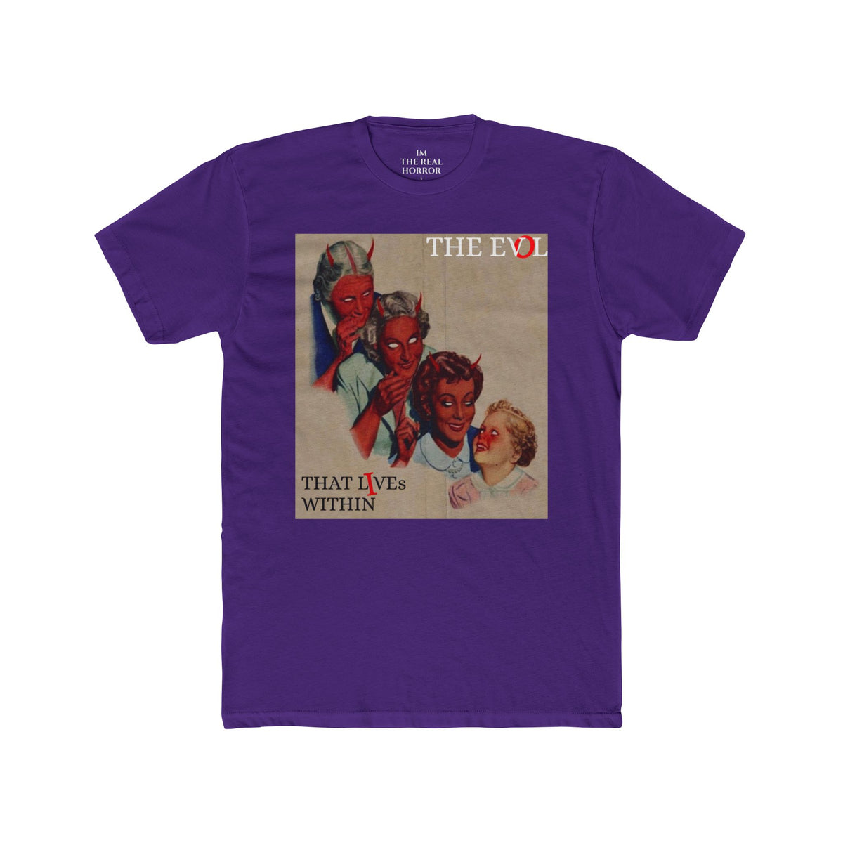 Evil Runs in the Family Tee in Purple Rush by The Real Horror.