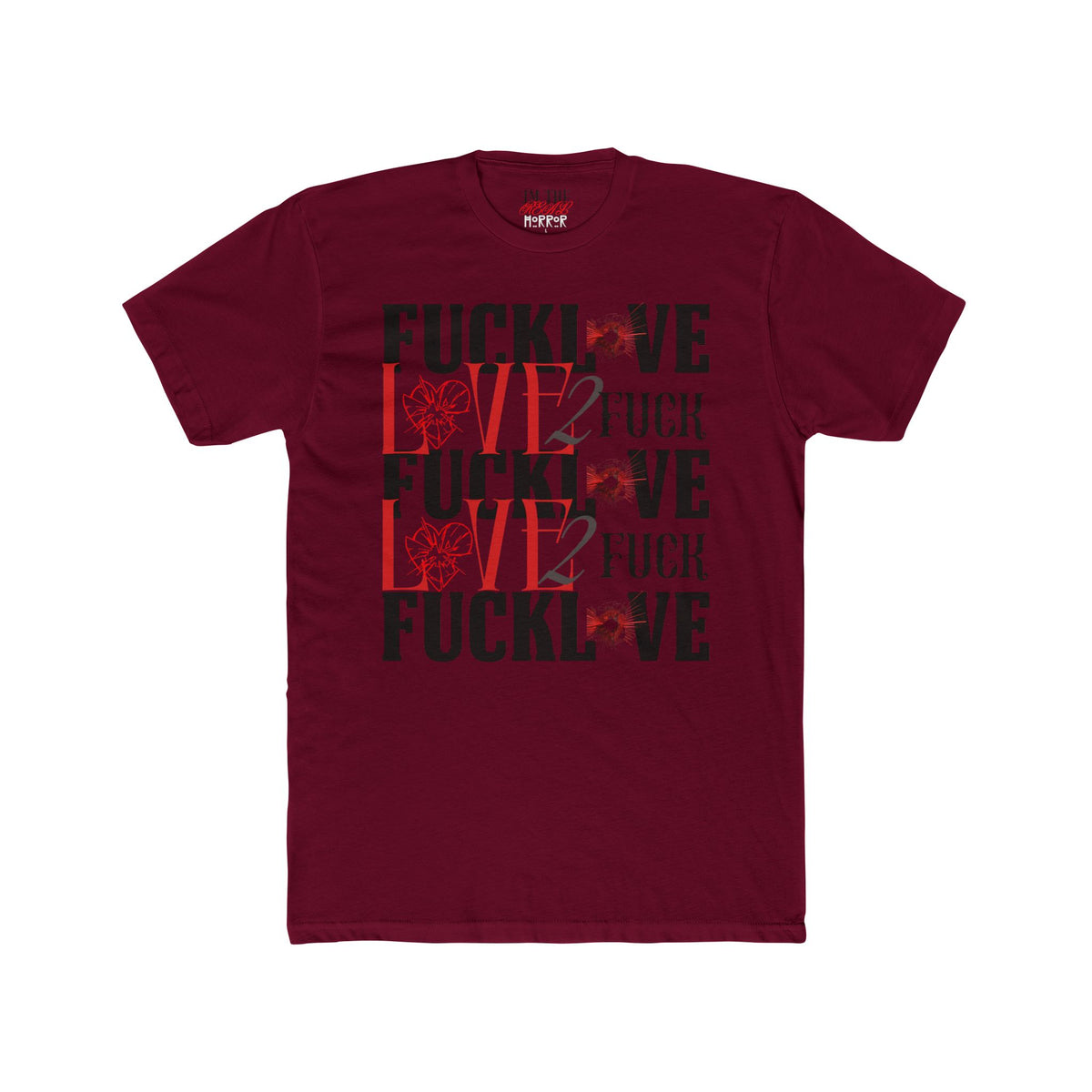 Love Without Apologies Tee in Cardinal Red by The Real Horror.