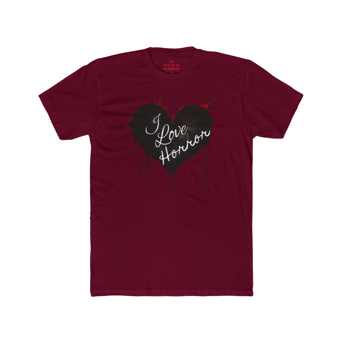 I Love Horror Tee in Cardinal Red by The Real Horror.